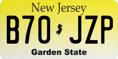 NJ license plate B70JZP