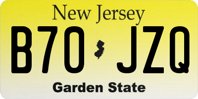 NJ license plate B70JZQ