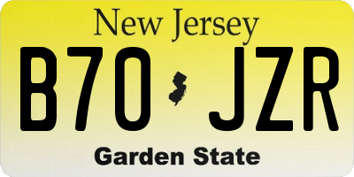 NJ license plate B70JZR