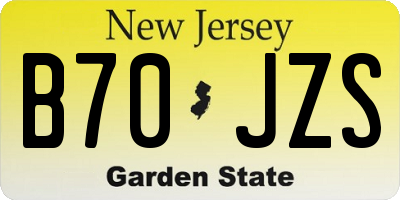 NJ license plate B70JZS