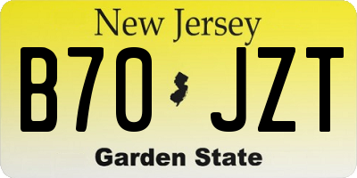 NJ license plate B70JZT