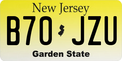 NJ license plate B70JZU