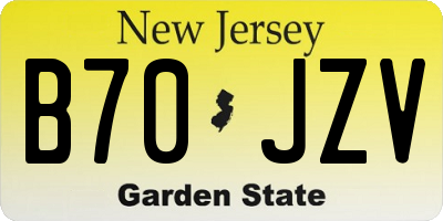 NJ license plate B70JZV