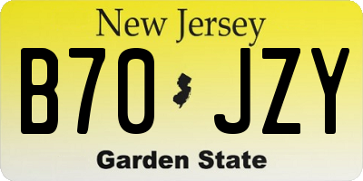 NJ license plate B70JZY