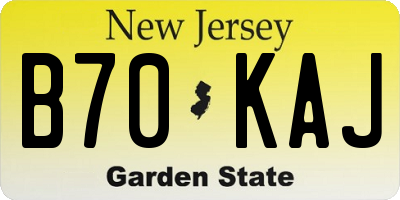 NJ license plate B70KAJ