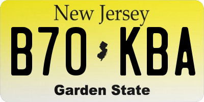 NJ license plate B70KBA