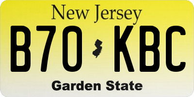 NJ license plate B70KBC