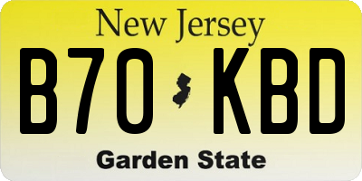 NJ license plate B70KBD