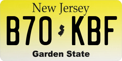NJ license plate B70KBF