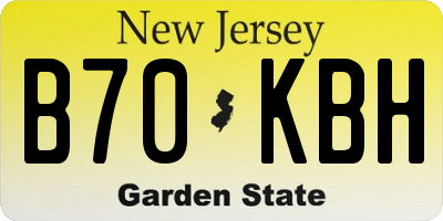 NJ license plate B70KBH