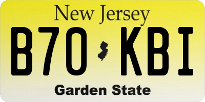 NJ license plate B70KBI