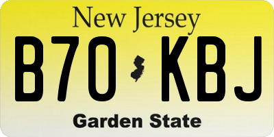 NJ license plate B70KBJ