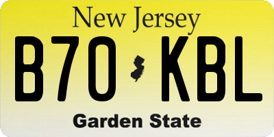 NJ license plate B70KBL