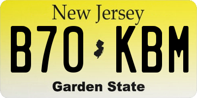 NJ license plate B70KBM