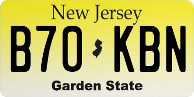 NJ license plate B70KBN