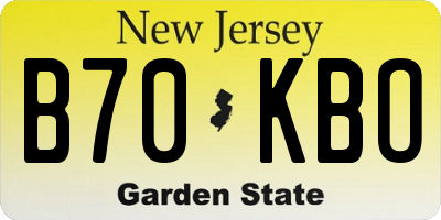 NJ license plate B70KBO