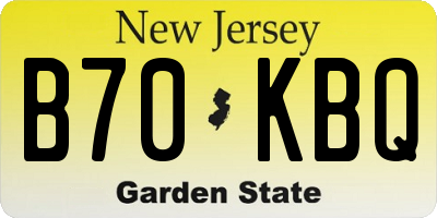 NJ license plate B70KBQ