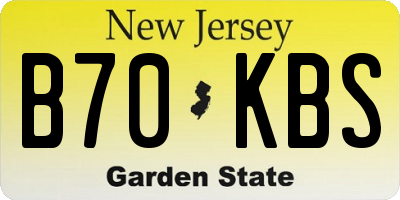 NJ license plate B70KBS