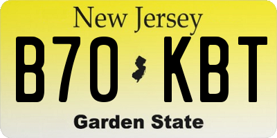 NJ license plate B70KBT
