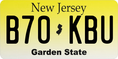 NJ license plate B70KBU