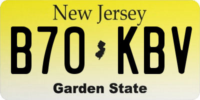 NJ license plate B70KBV