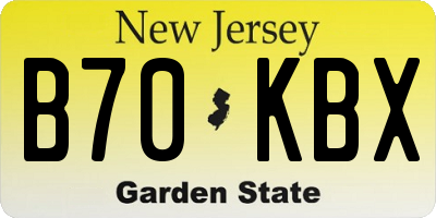 NJ license plate B70KBX
