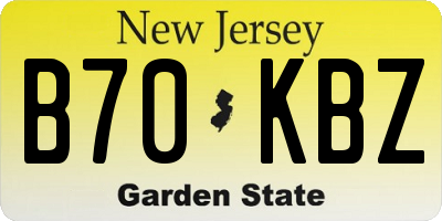 NJ license plate B70KBZ
