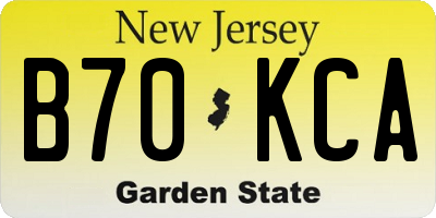 NJ license plate B70KCA