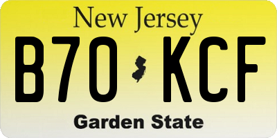 NJ license plate B70KCF