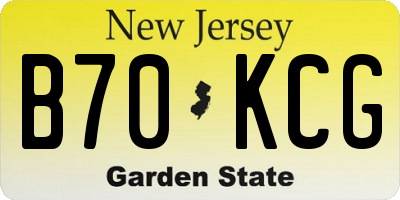 NJ license plate B70KCG