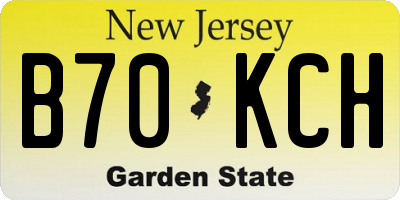 NJ license plate B70KCH