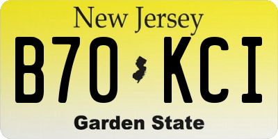 NJ license plate B70KCI