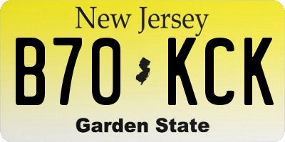 NJ license plate B70KCK