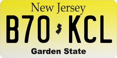 NJ license plate B70KCL