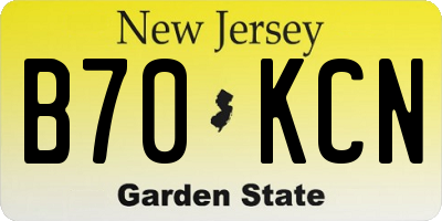 NJ license plate B70KCN