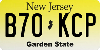 NJ license plate B70KCP