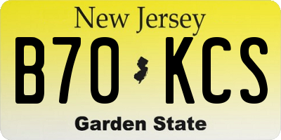NJ license plate B70KCS
