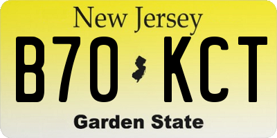 NJ license plate B70KCT
