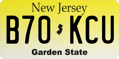NJ license plate B70KCU