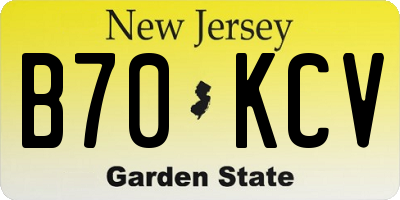 NJ license plate B70KCV