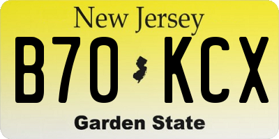 NJ license plate B70KCX