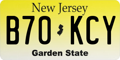 NJ license plate B70KCY
