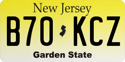 NJ license plate B70KCZ