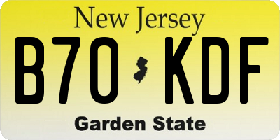 NJ license plate B70KDF