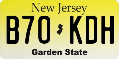 NJ license plate B70KDH