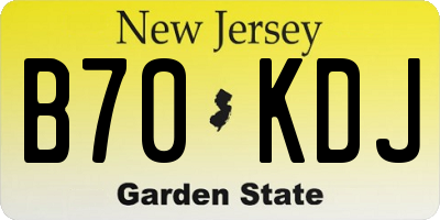 NJ license plate B70KDJ