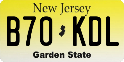 NJ license plate B70KDL