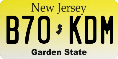 NJ license plate B70KDM