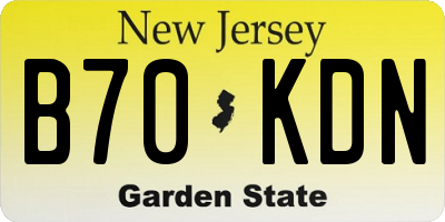 NJ license plate B70KDN