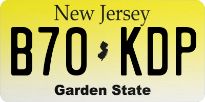 NJ license plate B70KDP
